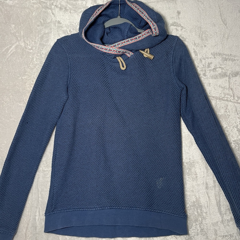 Roxy Loose Knit Hoodie Women's Small Blue Y2K Summer Beach Comfy‎ Sweater Cozy